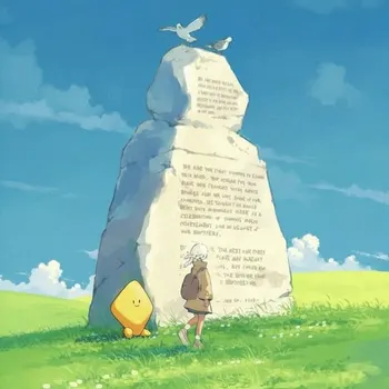 BiBi at a monument